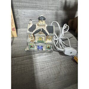 East West Porcelain House Christmas Police Station Lighted Village Collection